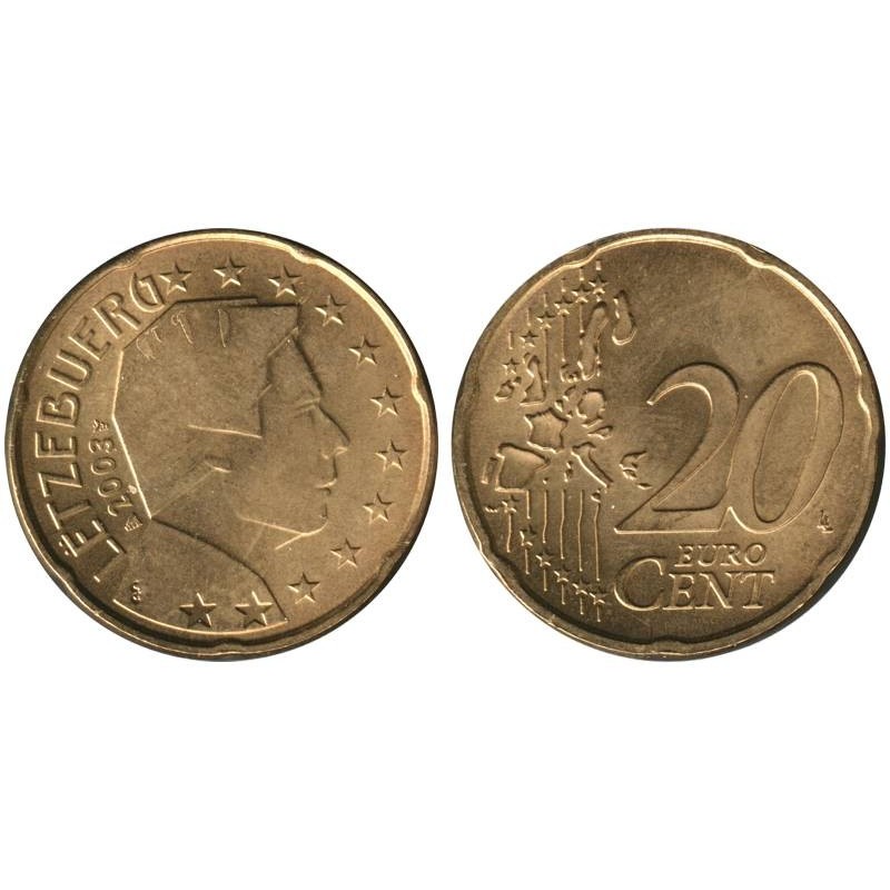 LUXEMBOURG - 20 cents - 2003 - fautée
