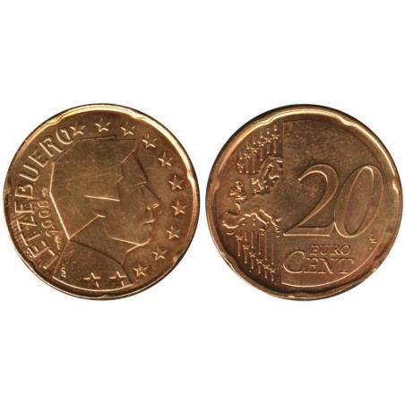 LUXEMBOURG - 20 cents - 2008 - plaquée or