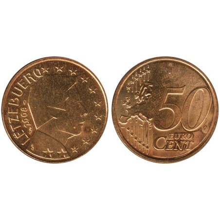 LUXEMBOURG - 50 cents - 2008 - plaquée or