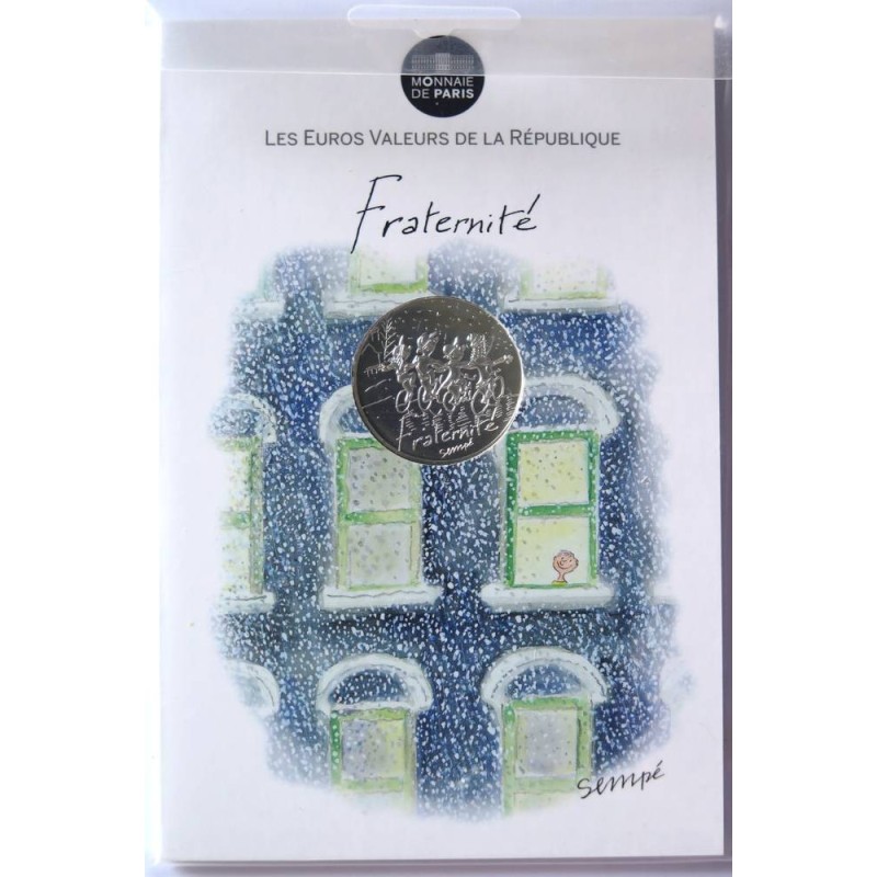 FRANCE - Blister - 10 euros - Sempé - Fraternité Hiver - 2014