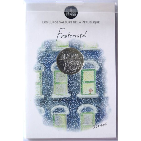 FRANCE - Blister - 10 euros - Sempé - Fraternité Hiver - 2014