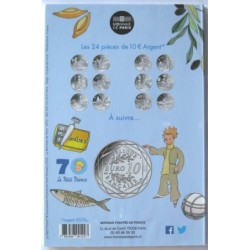 FRANCE - Blister - 10 euros - Le Petit Prince joue à la pétanque - 2016