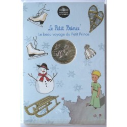 FRANCE - Blister - 10 euros - Le Petit Prince fait de la luge - 2016