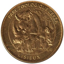 14- Hermival-les-Vaux - Basilique - Parc Cerza -Le rhinocéros et son bébé - 2009