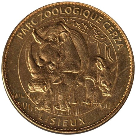 14- Hermival-les-Vaux - Basilique - Parc Cerza -Le rhinocéros et son bébé - 2009