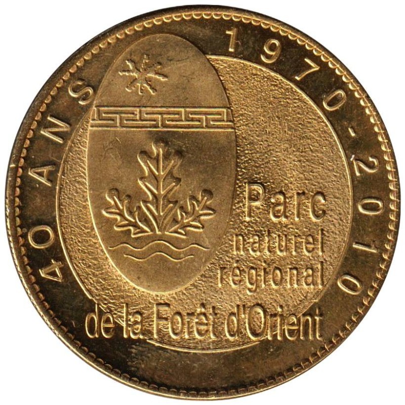 Jeton touristique - 10- Piney - Parc régional Forêt d'Orient - 40 ans - 2010