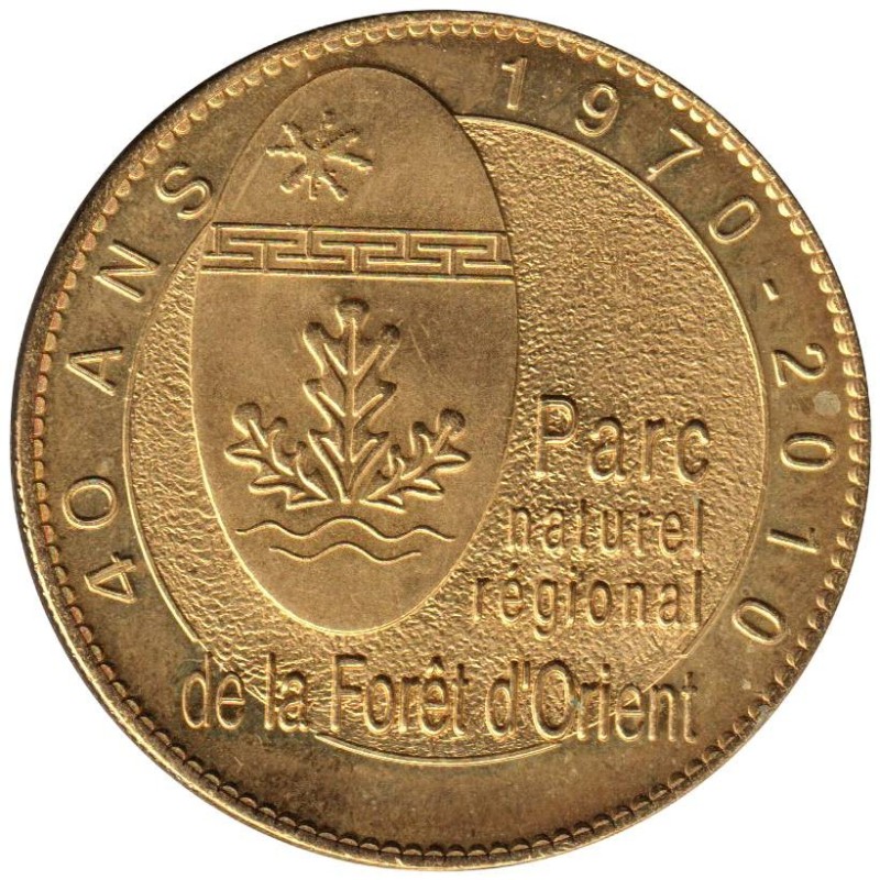 Jeton touristique - 10- Piney - Parc régional Forêt d'Orient - 40 ans - 2010