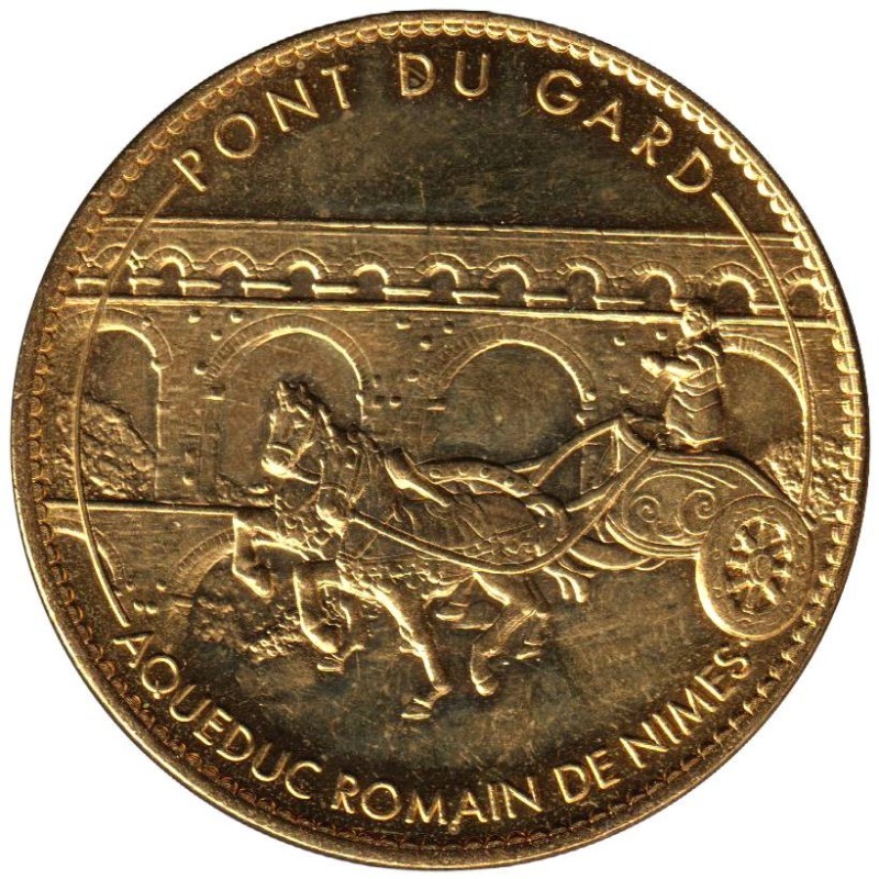 Jeton touristique - 30- Vers-Pont-du-Gard - Aqueduc Romain - Char Romain - 2010