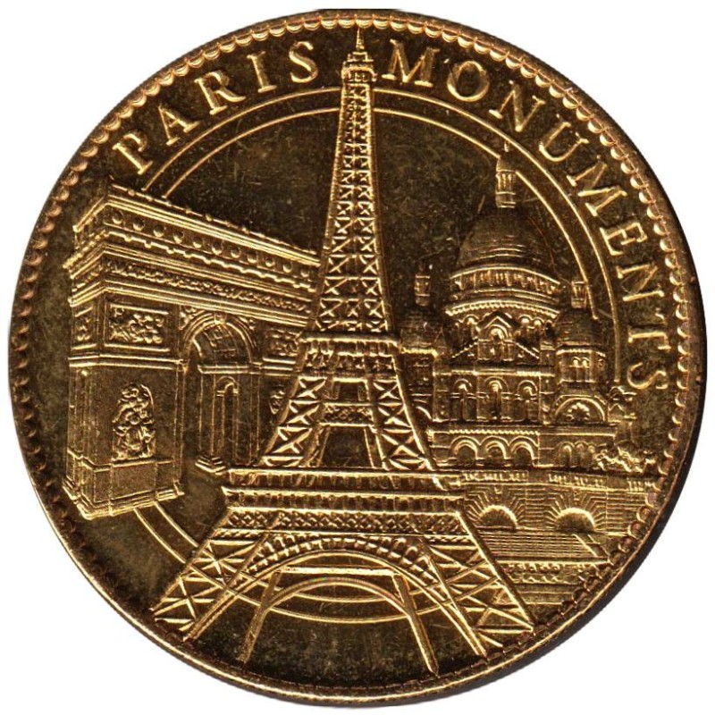 Jeton touristique - 75- Paris - Image Document - Paris monuments - 2010