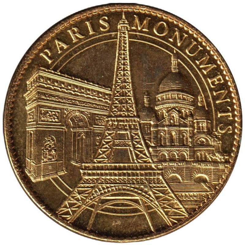 Jeton touristique - 75- Paris - Image Document - Paris monuments - 2010