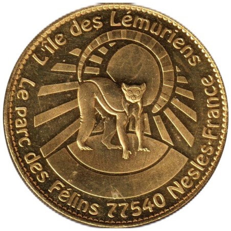 Jeton touristique - 77- Nesles - Le parc des félins - L'ïle des lémuriens - 2014