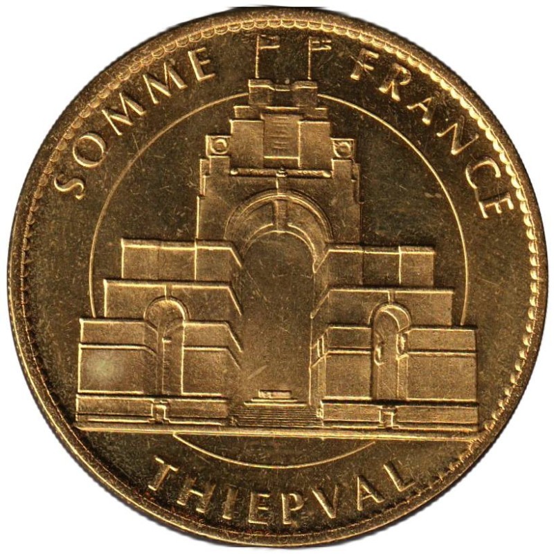 Jeton touristique - 80- Thiépval - Somme France - Le monument - 2014