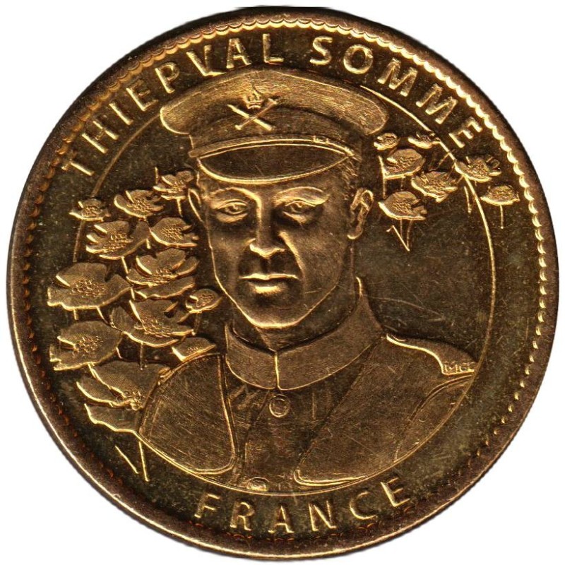 Jeton touristique - 80- Thiépval - Somme France - Le buste de soldat - 2010