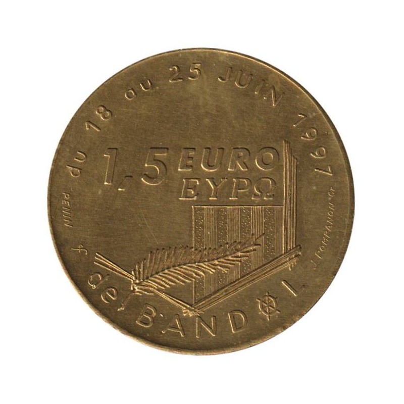 BANDOL - 1,5 euro des villes - 1997 - Etat : SUP