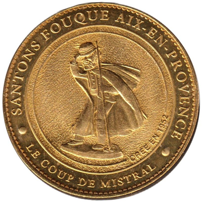 Jeton touristique - 13- Aix-en-Provence - Santons fouques - Paul Fouques - Le coup de mistral - 2010