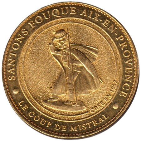 Jeton touristique - 13- Aix-en-Provence - Santons fouques - Paul Fouques - Le coup de mistral - 2010
