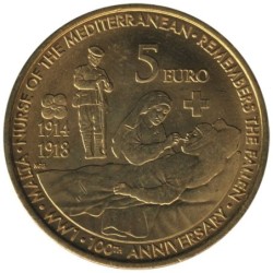MALTE - 5 euros - 100 ans de la Première Guerre Mondiale - 2014