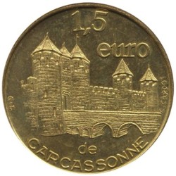 CARCASSONNE - 1,5 euro des villes - 1997 - Etat : SUP