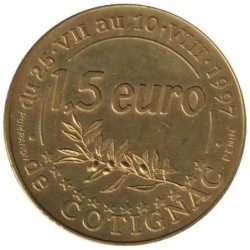 COTIGNAC - 1,5 euro des villes - 1997 - Etat : SUP