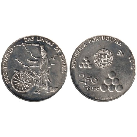 PORTUGAL - 2,50 euros - Bicentenaire des lignes de Torres Vedras - 2010