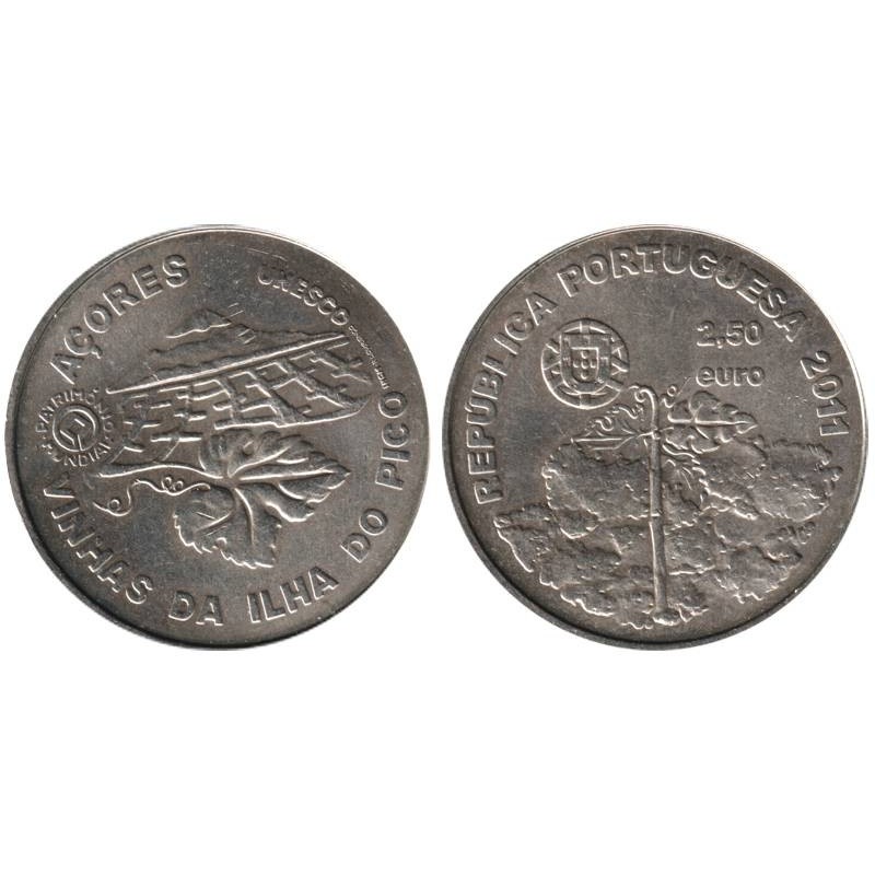 PORTUGAL - 2,50 euros - Paysage viticole de l'île du Pico  - 2011