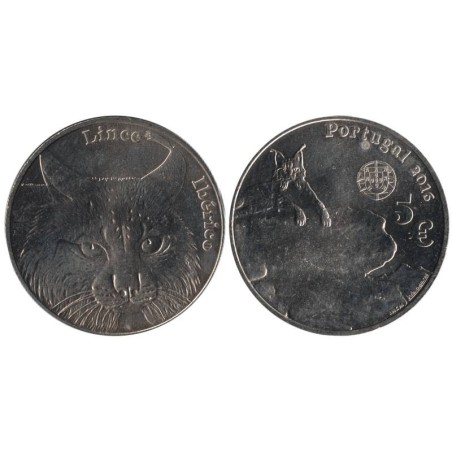 PORTUGAL - 5 euros - Espèces menacées - Lynx ibérique - 2016