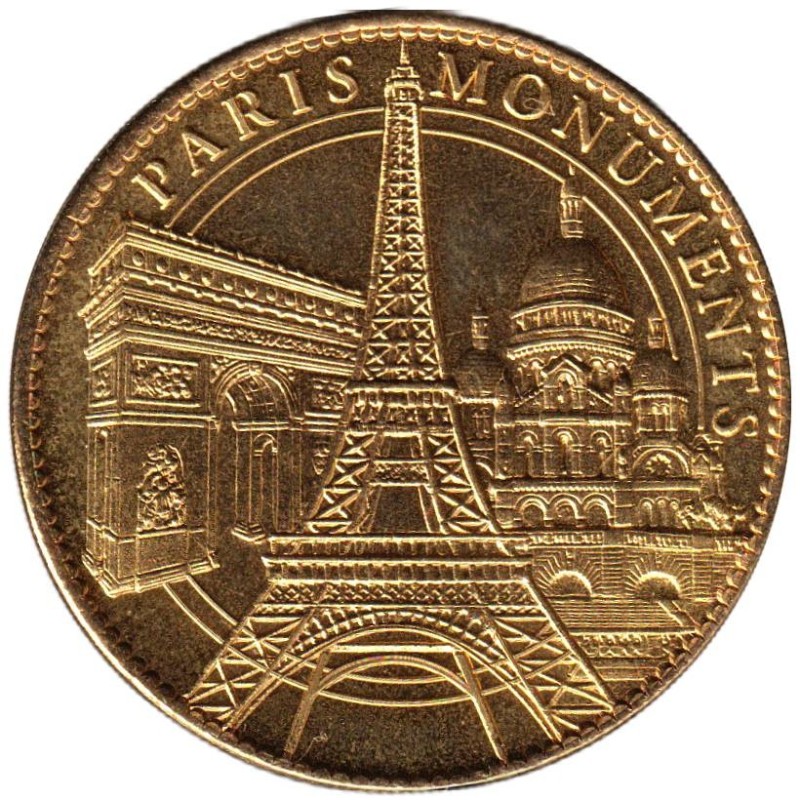 Jeton touristique - 75- Paris - Image Document - Paris monuments - 2010