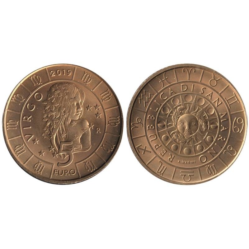 SAINT MARIN - 5 euros - Signes du zodiaque - Vierge - 2019