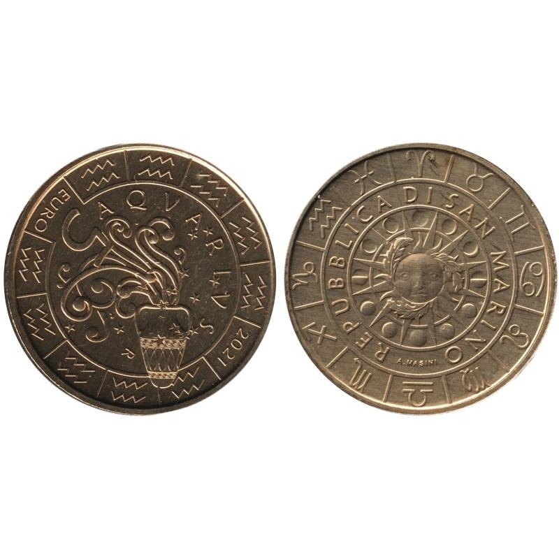 SAINT MARIN - 5 euros - Signes du zodiaque - Verseau - 2021