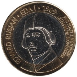 SLOVENIE - 3 euros -  Edvard Rusjan - 100ans 1er vol motorisé au dessus de la Slovénie - 2009