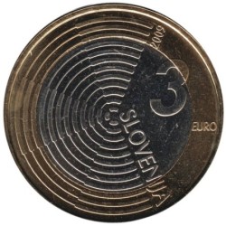 SLOVENIE - 3 euros -  Edvard Rusjan - 100ans 1er vol motorisé au dessus de la Slovénie - 2009