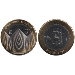 SLOVENIE - 3 euros -  20ème anniversaire de l'Indépendance de la Slovénie - 2011