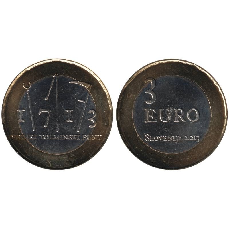 SLOVENIE - 3 euros -  300è anniversaire grande révolte de Tolmin - 2013