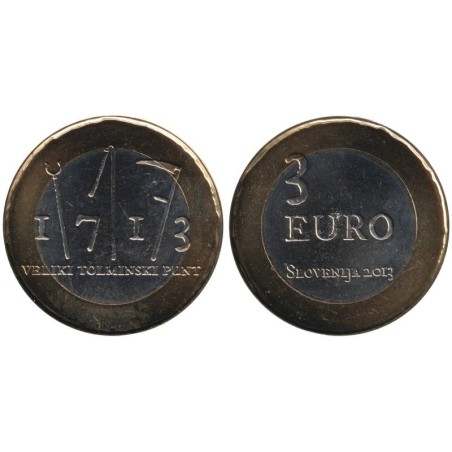 SLOVENIE - 3 euros -  300è anniversaire grande révolte de Tolmin - 2013