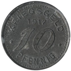 ALLEMAGNE - BARMEN - 30.1 - Monnaie de nécessité - 10 pfennig 1917