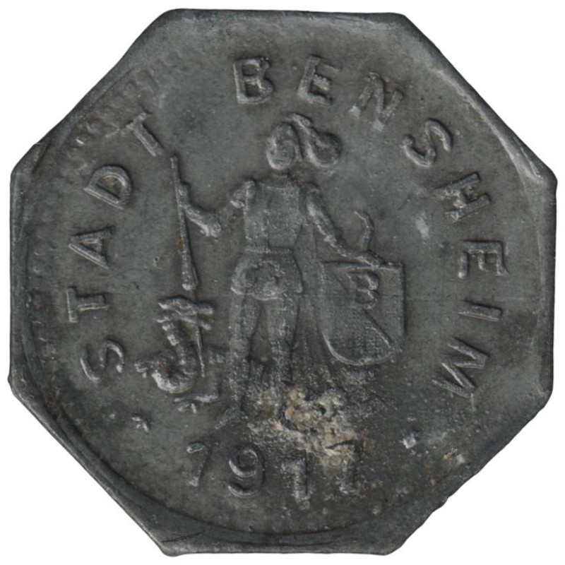 ALLEMAGNE - BENSHEIM - 34.3 - Monnaie de nécessité - 10 pfennig 1917