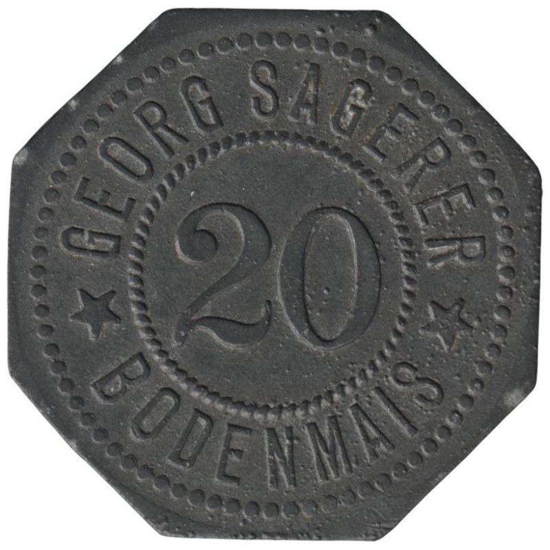 ALLEMAGNE - BODENMAIS - GEORG SAGERER - Monnaie de nécessité - 20 pfennig