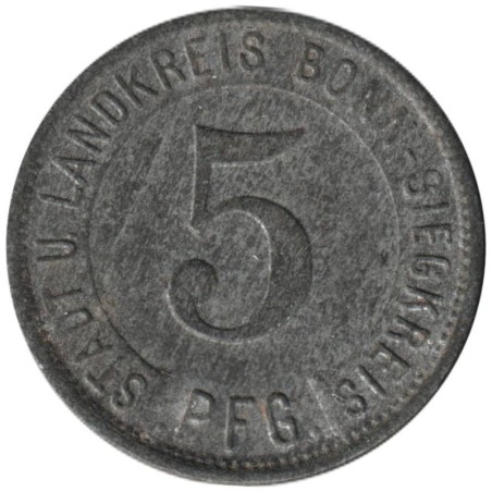 ALLEMAGNE - BONN - 52.5A - Monnaie de nécessité - 5 pfennig 1919