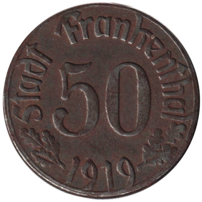 ALLEMAGNE - FRANKENTHAL - 135.14 - Monnaie de nécessité - 50 pfennig 1919