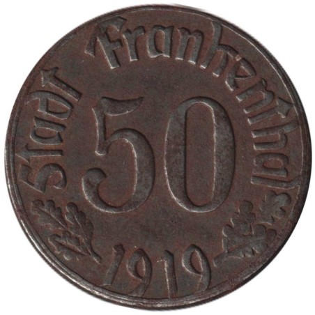 ALLEMAGNE - FRANKENTHAL - 135.14 - Monnaie de nécessité - 50 pfennig 1919