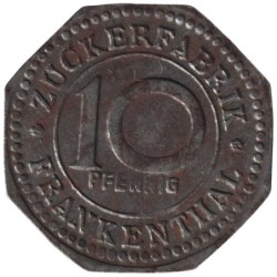 ALLEMAGNE - FRANKENTHAL - ZUCKERFABRIK - Monnaie de nécessité - 10 pfennig 1918