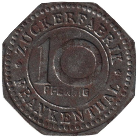 ALLEMAGNE - FRANKENTHAL - ZUCKERFABRIK - Monnaie de nécessité - 10 pfennig 1918
