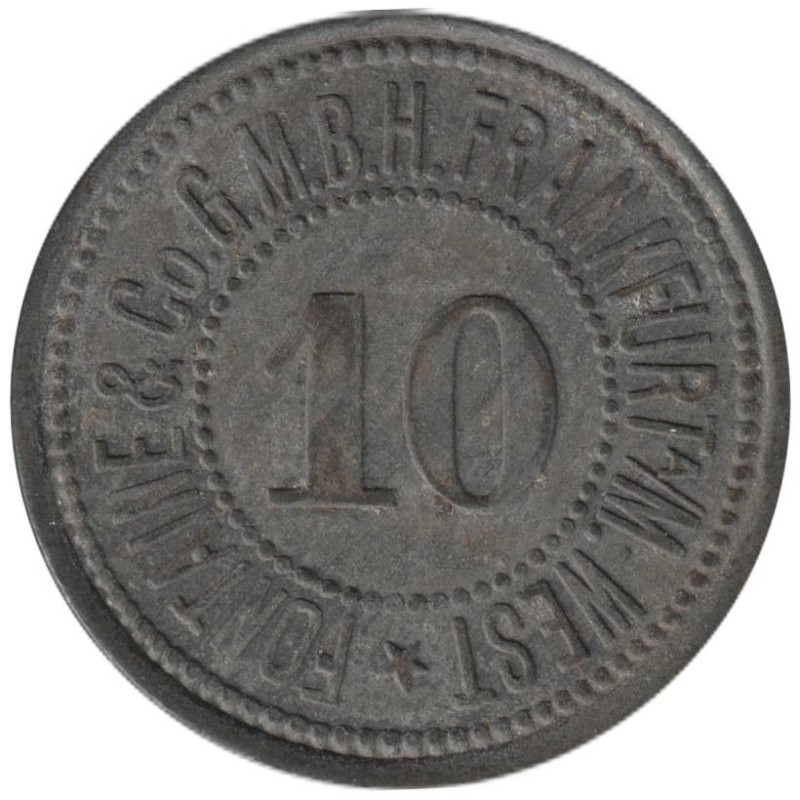 ALLEMAGNE - FRANKFURT - FONTAINE & CO - Monnaie de nécessité - 10 pfennig