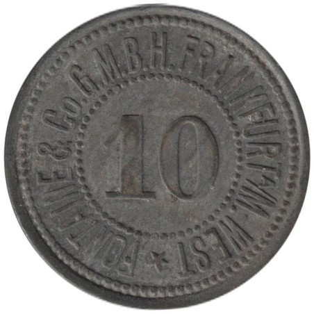 ALLEMAGNE - FRANKFURT - FONTAINE & CO - Monnaie de nécessité - 10 pfennig