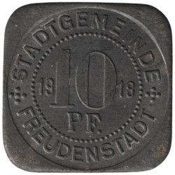 ALLEMAGNE - FREUDENSTADT - 138.6 - Monnaie de nécessité - 10 pfennig 1918