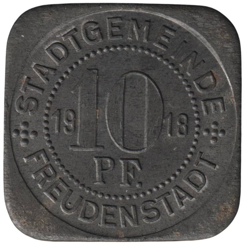ALLEMAGNE - FREUDENSTADT - 138.6 - Monnaie de nécessité - 10 pfennig 1918