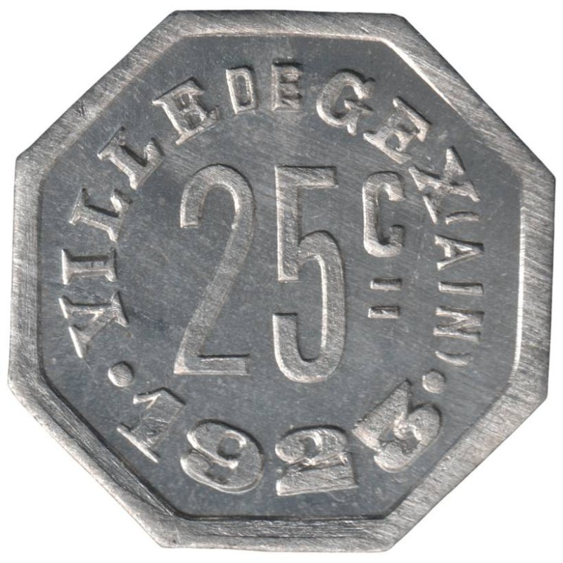 Monnaie nécessité - GEX - 1.3 - Monnaie de nécessité - 25 centimes 1923 - SUP