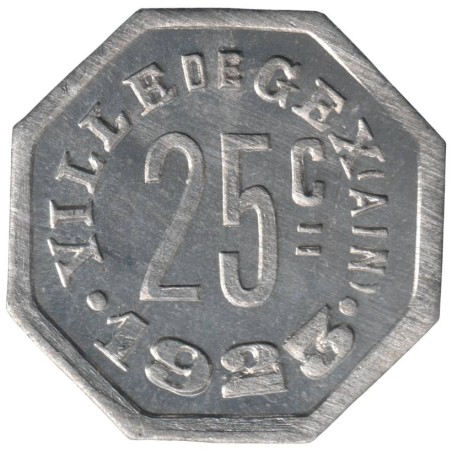 Monnaie nécessité - GEX - 1.3 - Monnaie de nécessité - 25 centimes 1923 - SUP