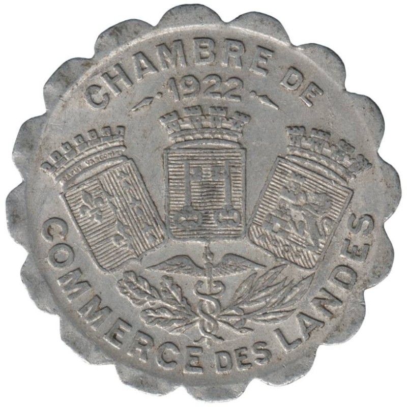 LANDES - 1.7 - Monnaie de nécessité -  25 centimes 1922 - TTB