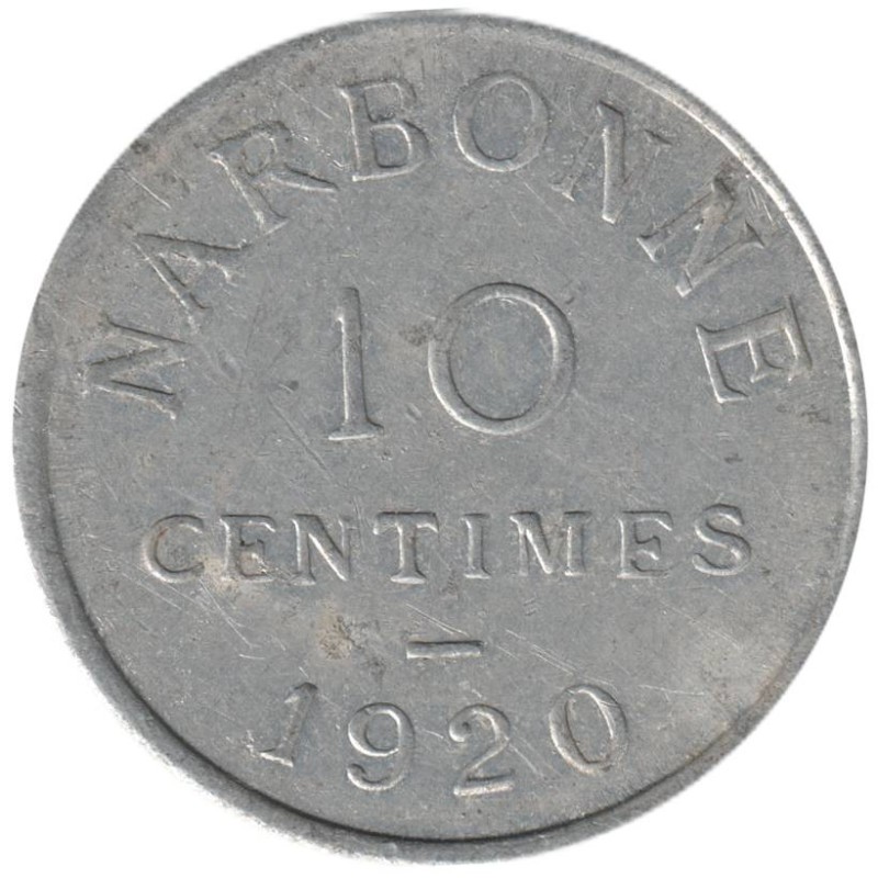 NARBONNE - 1.1 - Monnaie de nécessité - 10 centimes 1920 - TB